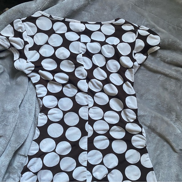 Y2k vintage Suzy cream & brown polka dot dress - Picture 11 of 12